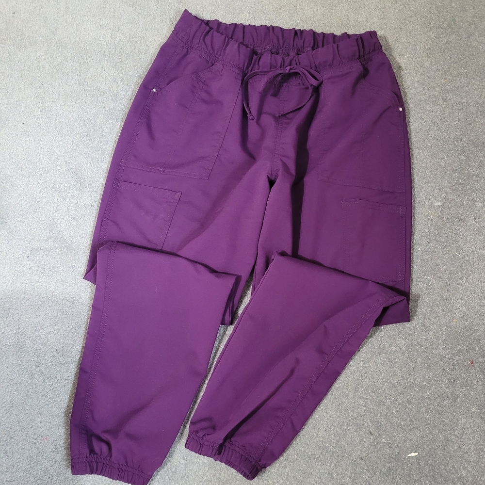 SCRUBSTAR jogger style scrub pants in eggplant purple size L